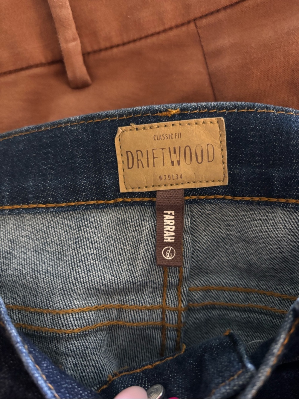 DRIFTWOOD Dark Wash Flare Jeans with Red & Cream Floral Embroidery - Picture 3 of 4